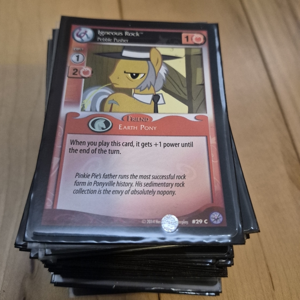 70 My Little Pony Collectable Card Game Cards (lot 2) all in sleeves